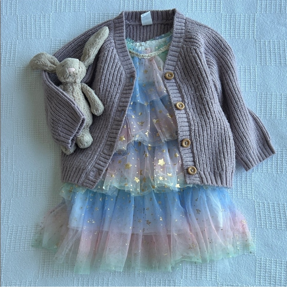 Fairy Princess party dress and sweater 
size 2T